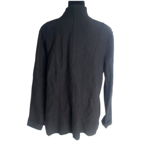 500 Maison Cinqcent black open flared wool cardigan size 8 - Picture 4 of 6